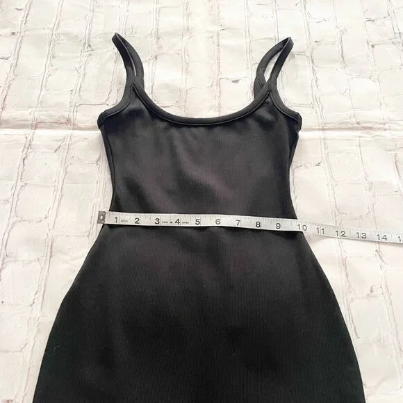Women's All Things Golden Black The Lux Rib Low Back Mini Sleeveless Dress XS - Picture 7 of 11